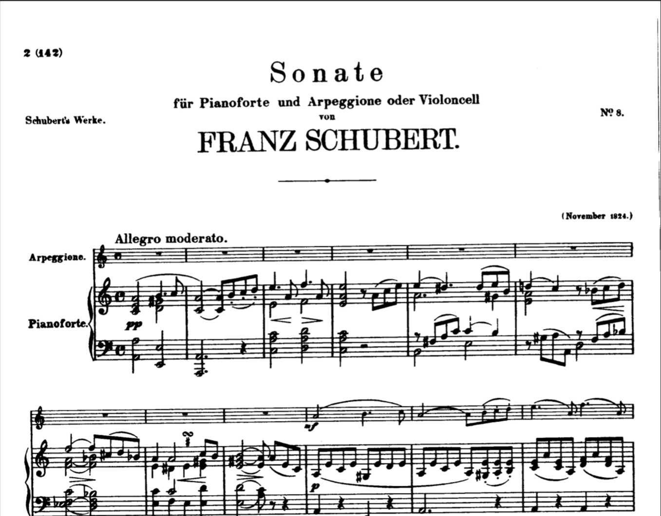 Franz Schubert Sonata for Arpeggione and Fortepiano